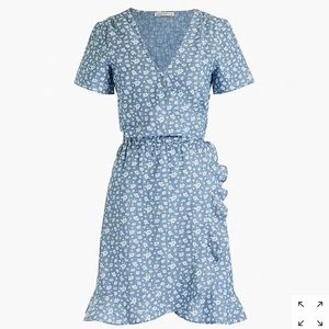 J. Crew Factory Chambray M Faux Wrap Dress NWT